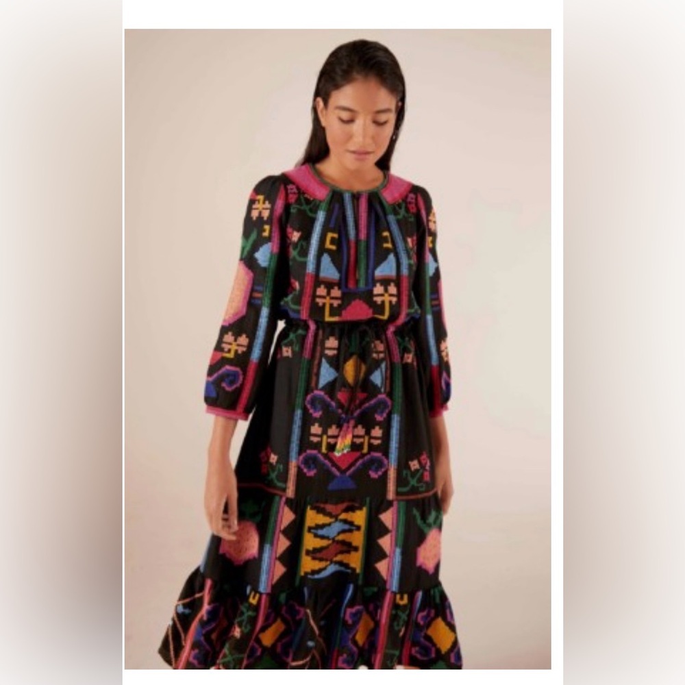 Farm Rio Embroidered Maxi Dress